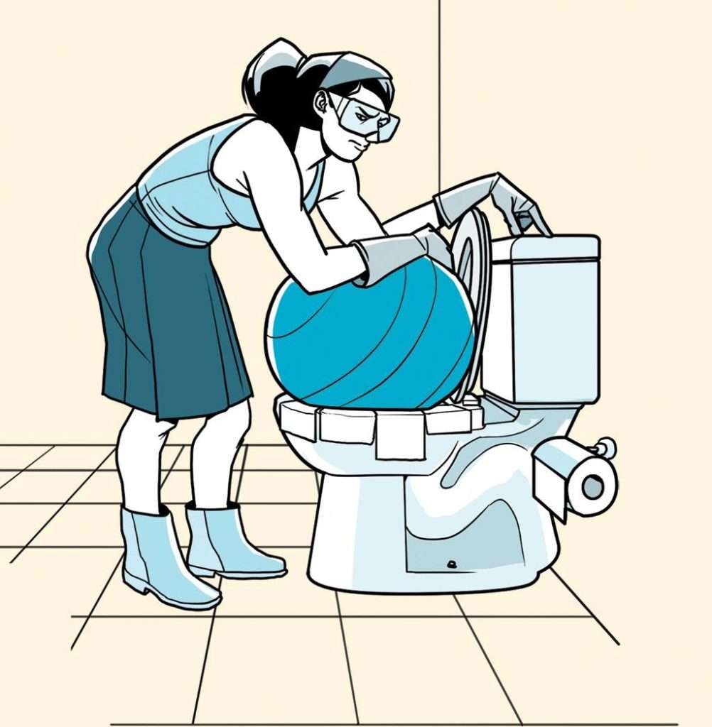 Desentupir vaso com bola